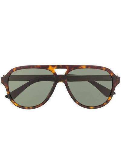 Gucci Eyewear солнцезащитные очки-авиаторы черепаховой расцветки GG0688S003
