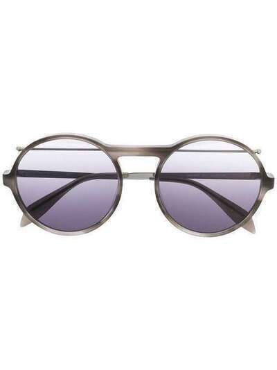 Alexander McQueen Eyewear солнцезащитные очки в круглой оправе AM0192S