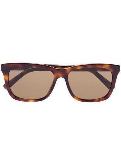 Gucci Eyewear солнцезащитные очки G0449S в широкой оправе GG0449S004