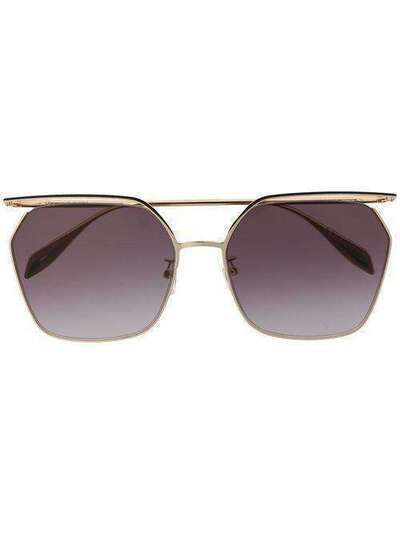Alexander McQueen Eyewear солнцезащитные очки в шестиугольной оправе 611096I3330