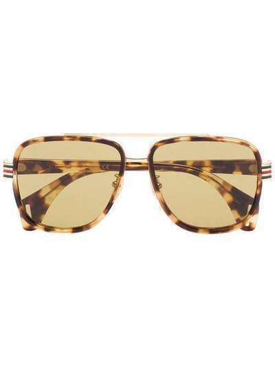 Gucci Eyewear солнцезащитные очки черепаховой расцветки GG0448S005