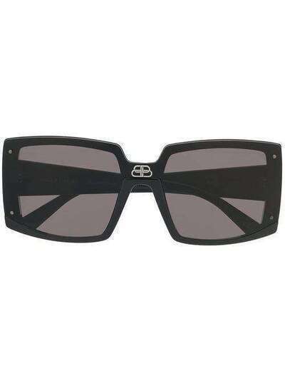 Balenciaga солнцезащитные очки Shield в квадратной оправе 609371T0003