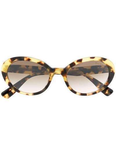 Miu Miu Eyewear солнцезащитные очки в овальной оправе MU01US7S0Q