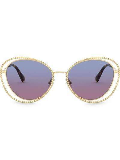 Miu Miu Eyewear солнцезащитные очки La Mondaine в оправе 'кошачий глаз' SMU59VC054E5AK