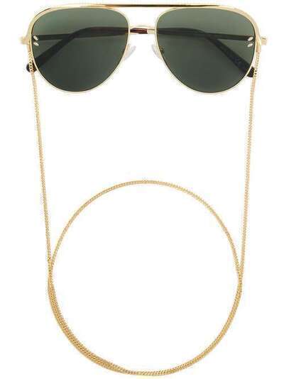 Stella McCartney Eyewear "солнцезащитные очки в золотистой оправе ""авиатор""" SC0165S001