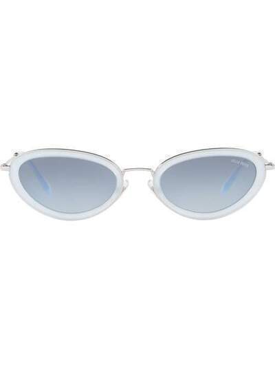 Miu Miu Eyewear солнцезащитные очки в оправе 'кошачий глаз' Délice MU58US1344R2