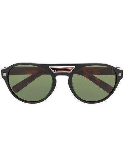 Ermenegildo Zegna солнцезащитные очки в оправе черепаховой расцветки EZ01345505N