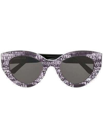 Balenciaga Eyewear солнцезащитные очки-бабочки в оправе с принтом логотипа BB0073S