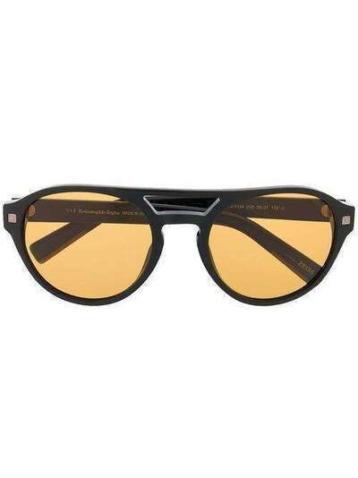 Ermenegildo Zegna солнцезащитные очки в круглой оправе EZ01345501E