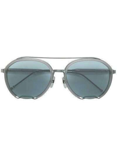 Thom Browne Eyewear солнцезащитные очки в круглой оправе 810