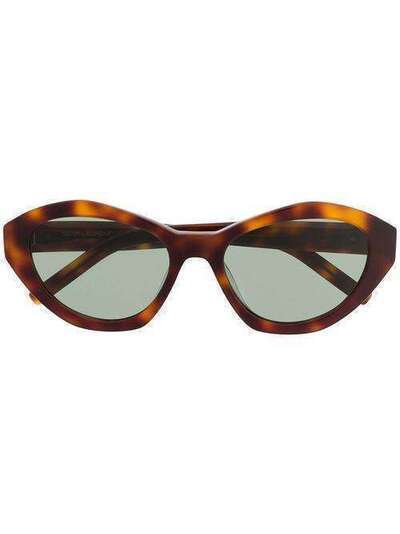 Saint Laurent солнцезащитные очки в оправе 'кошачий глаз' черепаховой расцветки 610925Y9901