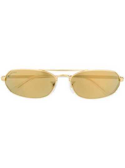 Balenciaga Eyewear солнцезащитные очки в тонкой овальной оправе BB0010S