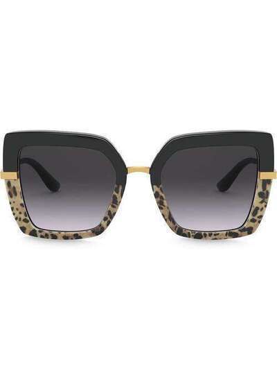Dolce & Gabbana Eyewear солнцезащитные очки в массивной квадратной оправе с принтом DG437332448G