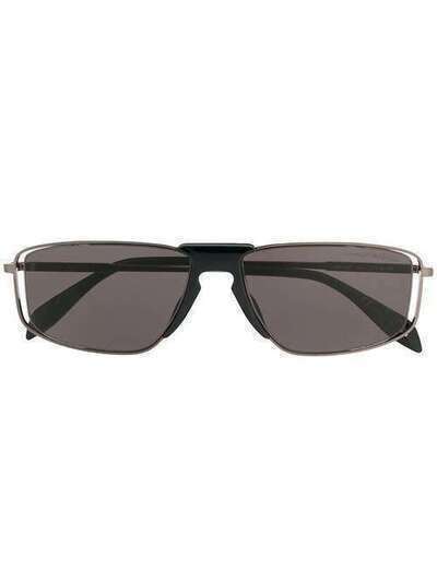 Alexander McQueen Eyewear солнцезащитные очки в прямоугольной оправе AM0198S57004