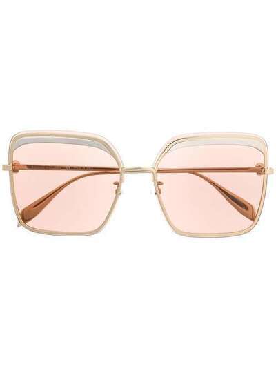 Alexander McQueen затемненные солнцезащитные очки в квадратной оправе 611090I3330