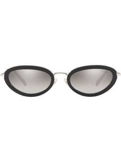 Miu Miu Eyewear солнцезащитные очки в оправе 'кошачий глаз' Délice MU58US1AB5O0