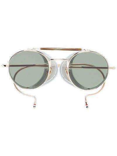 Thom Browne Eyewear солнцезащитные очки в круглой оправе TB001BT48