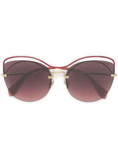 Miu Miu Eyewear массивные декорированные солнцезащитные очки SMU50T