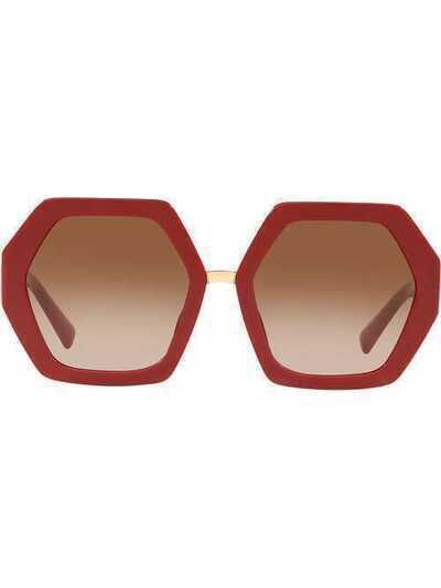 Valentino Eyewear солнцезащитные очки в массивной оправе с логотипом VLogo VA4053511913