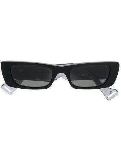 Gucci Eyewear солнцезащитные очки с узкой оправой GG0516