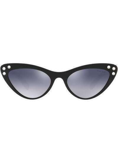 Miu Miu Eyewear "солнцезащитные очки в оправе ""кошачий глаз"" с кристаллами" MU05TS1AB3A0