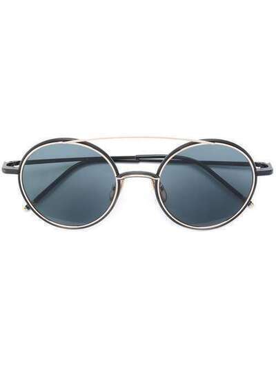 Thom Browne Eyewear солнцезащитные очки с круглой оправой TB101