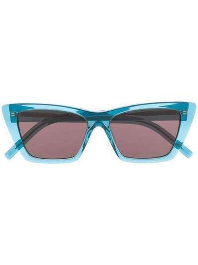 Saint Laurent Eyewear солнцезащитные очки New Wave в оправе 'кошачий глаз' SL276MICA