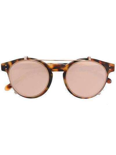 Linda Farrow круглые солнцезащитные очки в черепаховой оправе LFL569C3