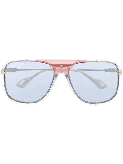 Gucci Eyewear солнцезащитные очки-авиаторы с затемненными линзами GG0739S005