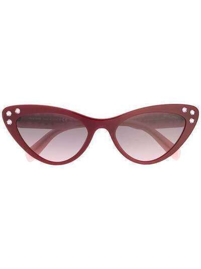 Miu Miu Eyewear "солнцезащитные очки в оправе ""кошачий глаз"" с кристаллами " SMU05T