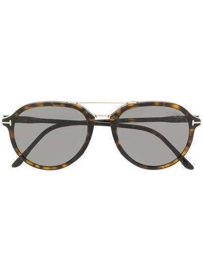 Tom Ford Eyewear солнцезащитные очки с эффектом черепашьего панциря TF674