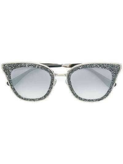 Jimmy Choo Eyewear декорированные солнцезащитные очки в оправе "кошачий глаз" JIMSLIZZYFT3IC