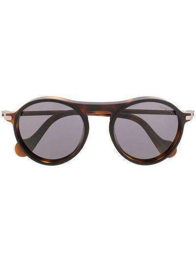 Moncler Eyewear солнцезащитные очки в круглой оправе черепаховой расцветки ML01035205A