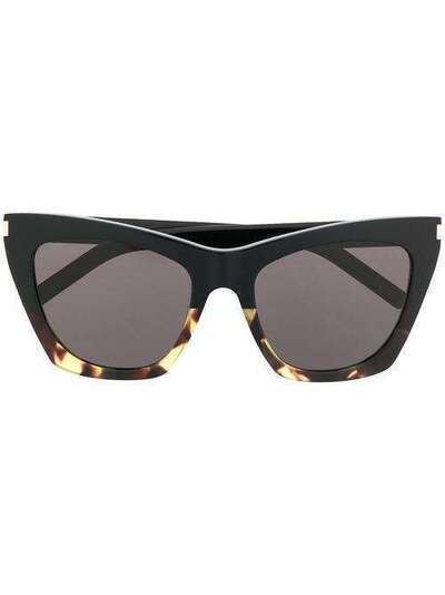 Saint Laurent Eyewear солнцезащитные очки в оправе 'кошачий глаз' SL214