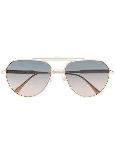 Tom Ford Eyewear затемненные солнцезащитные очки-авиаторы FT670