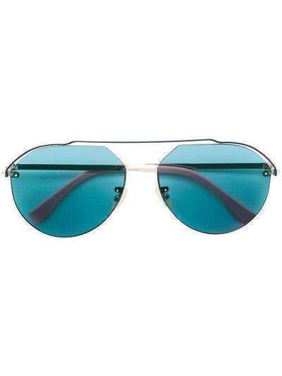 Fendi Eyewear солнцезащитные очки-авиаторы с затемненными линзами FFM0031S3YGMTGREENGLDPI