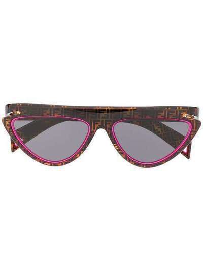 Fendi Eyewear солнцезащитные очки FFluo в оправе 'кошачий глаз' FF0383S