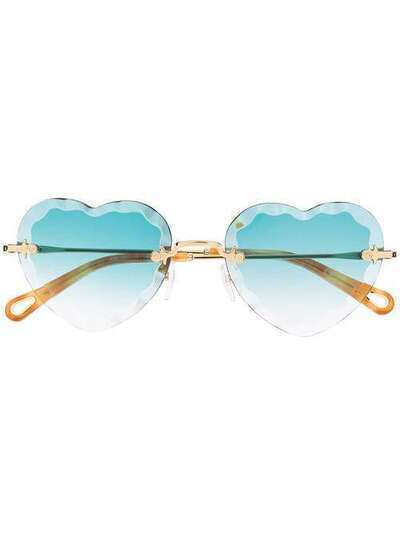 Chloé Eyewear солнцезащитные очки с оправой в форме сердца