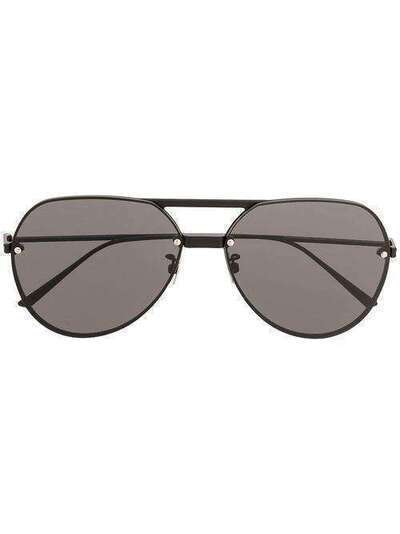 Bottega Veneta Eyewear солнцезащитные очки-авиаторы с двойным мостом BV1054SA