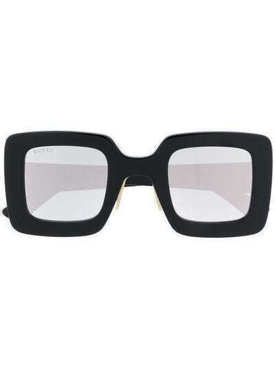 Gucci Eyewear солнцезащитные очки в квадратной оправе с логотипом Interlocking G GG0780S004