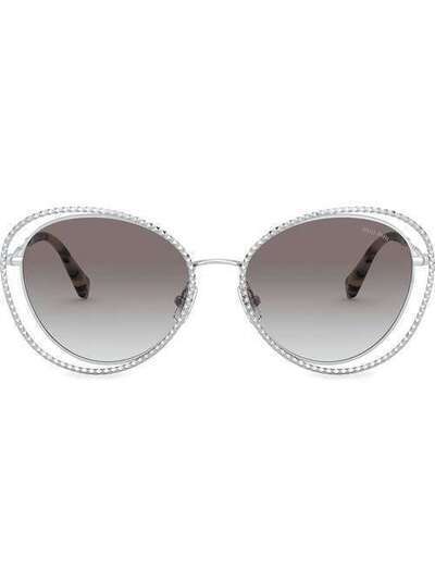 Miu Miu Eyewear солнцезащитные очки La Mondaine в оправе 'кошачий глаз' SMU59VC054E1BC