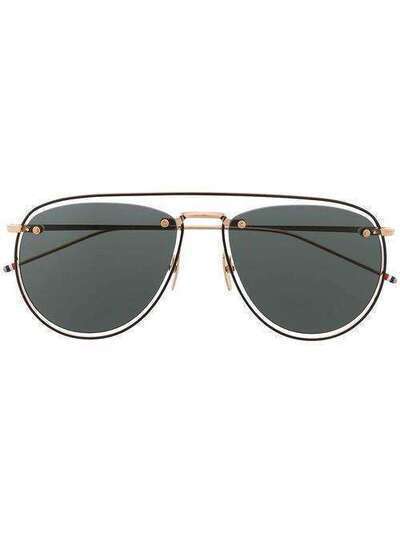 Thom Browne Eyewear солнцезащитные очки-авиаторы TB-S113 TBS113