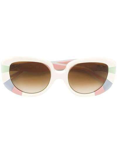Chloé Eyewear солнцезащитные очки 'кошачий глаз' в стиле колор-блок CE744S