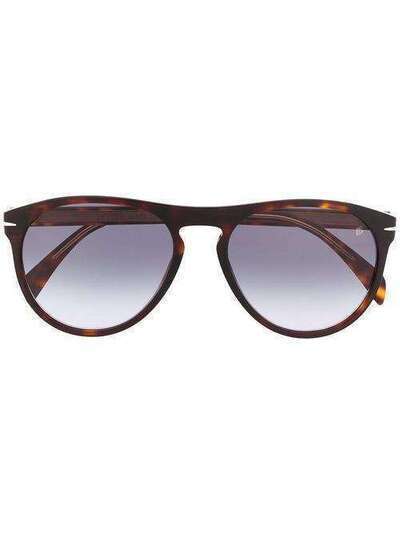 DAVID BECKHAM EYEWEAR солнцезащитные очки-авиаторы в оправе черепаховой расцветки 203119086559O