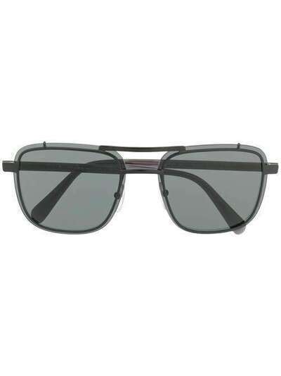 Prada Eyewear солнцезащитные очки с двойным мостом BK64