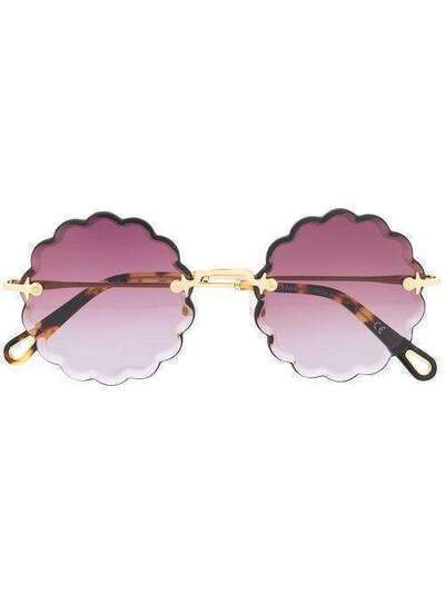 Chloé Eyewear солнцезащитные очки в зазубренной оправе CE142S