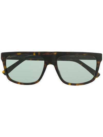 Gucci Eyewear солнцезащитные очки в квадратной черепаховой оправе GG0450S