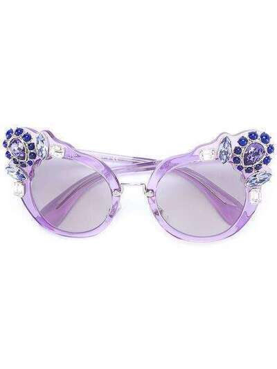 Miu Miu Eyewear солнцезащитные очки в оправе "кошачий глаз" SMU04S