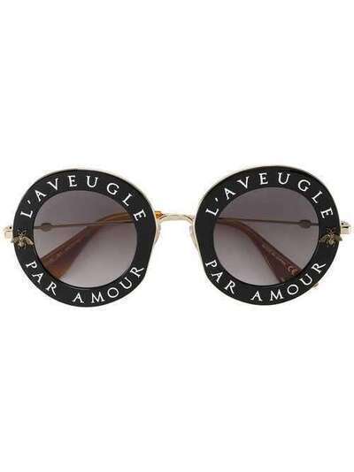 Gucci Eyewear круглые солнцезащитные очки GG0113S001
