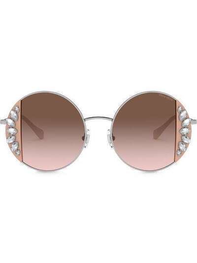 Miu Miu Eyewear солнцезащитные очки Noir с кристаллами SMU57VC049E02E